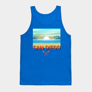 San Diego Design, with Orange Lettering Tank Top